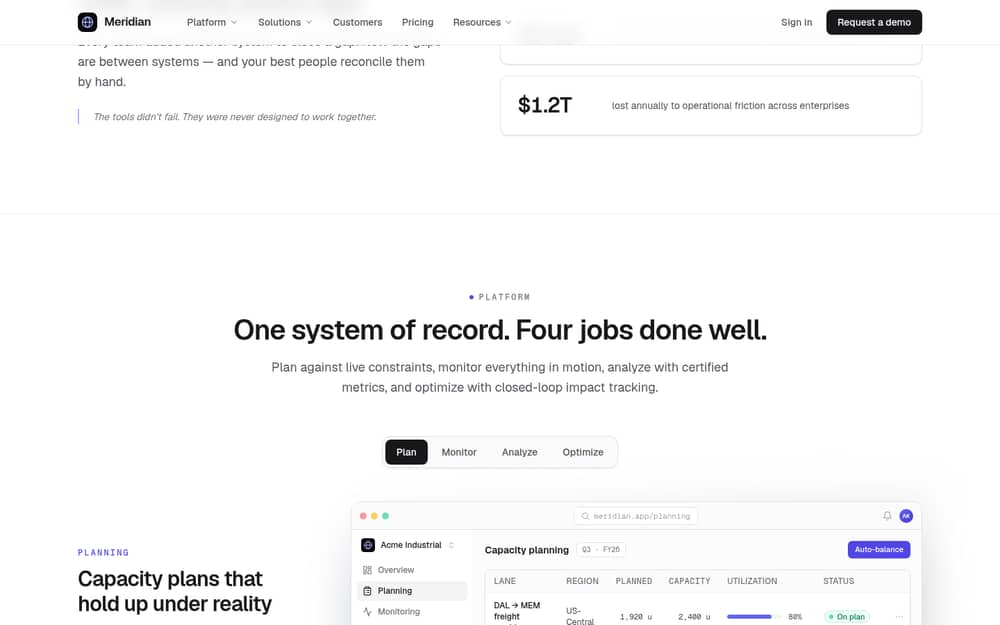 Meridian — section 3 of the live template